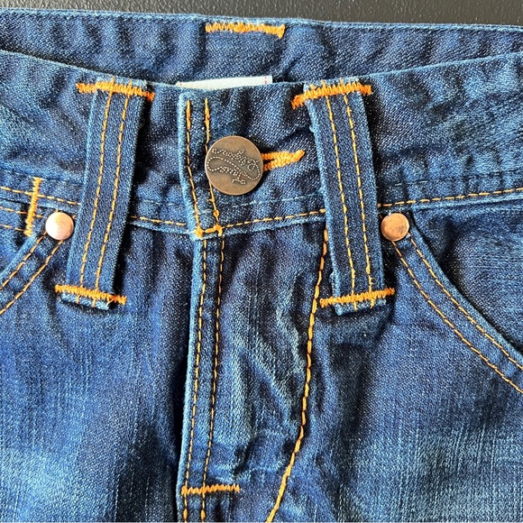 True Religion Y2K Low Rise Denim Mini Skirt Horseshoe Pocket Size 24 - Picture 2 of 8